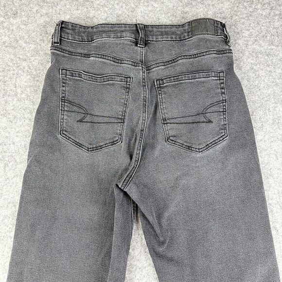 American Eagle Mom Jeans Womens 6R Faded Black Casual Everyday Stretch Denim - Picture 5 of 15